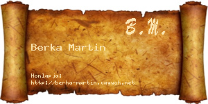 Berka Martin névjegykártya